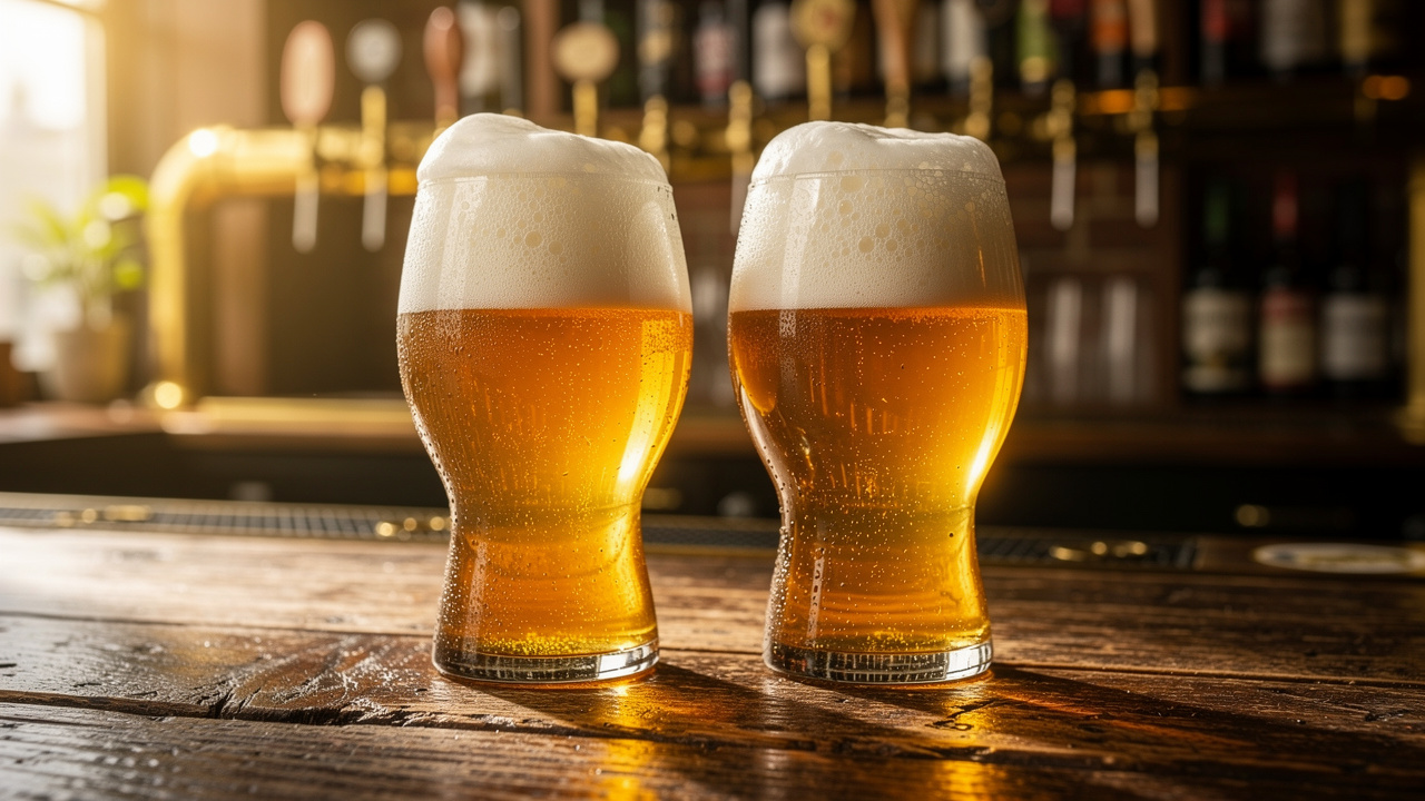 Belgian beer in tulip glasses at Vancouver pub