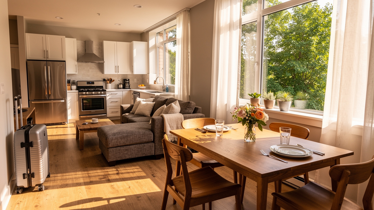 Bright cozy Burnaby rental home interior with natural light