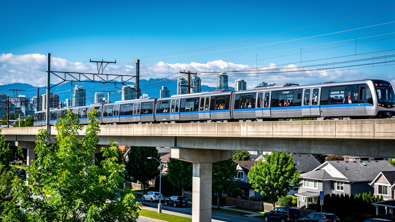 Vancouver SkyTrain connecting Burnaby neighborhoods to downtown