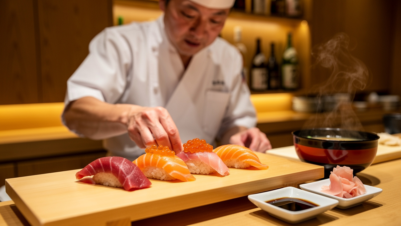Fresh sushi platter at a Vancouver Japanese restaurant